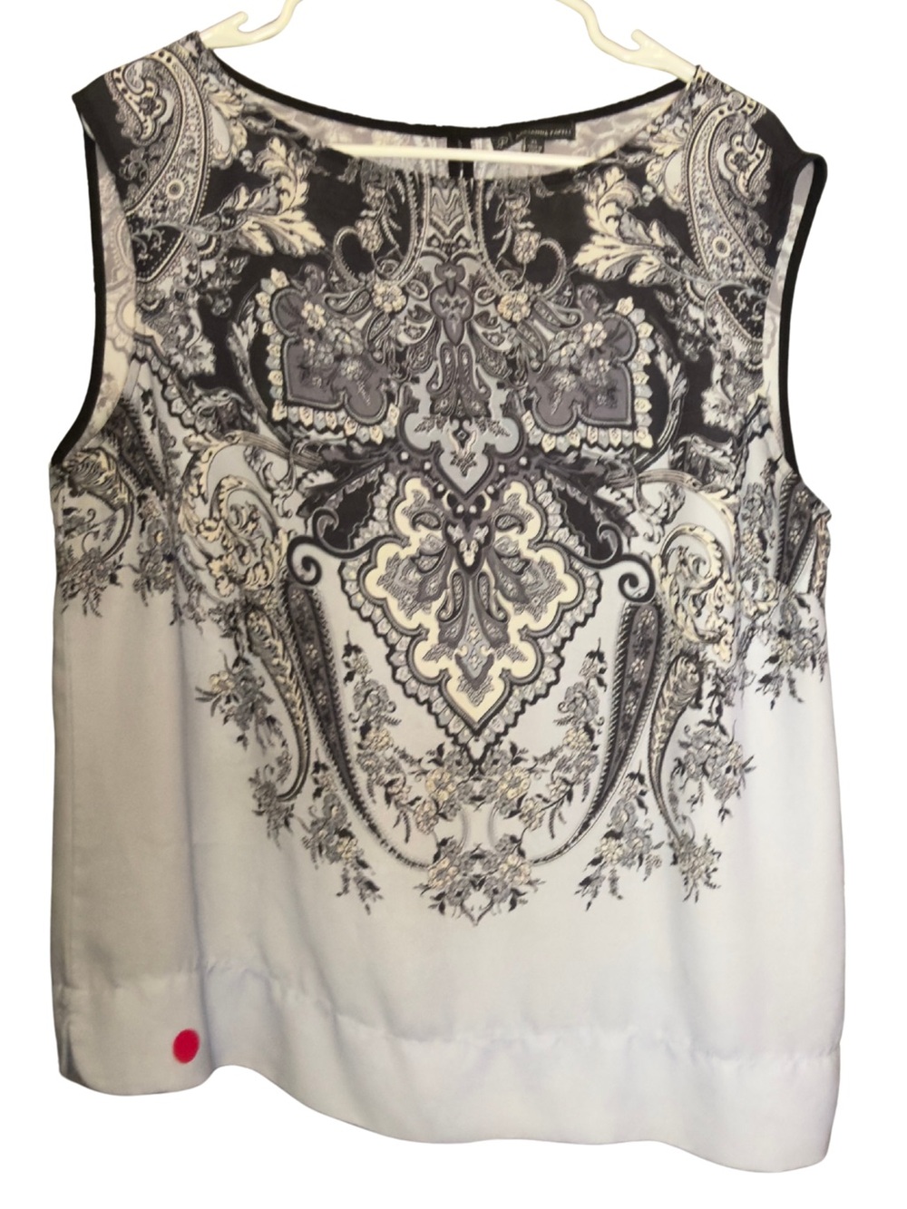 Adrianna Papell Black and White Paisley Sleeveless Camisole